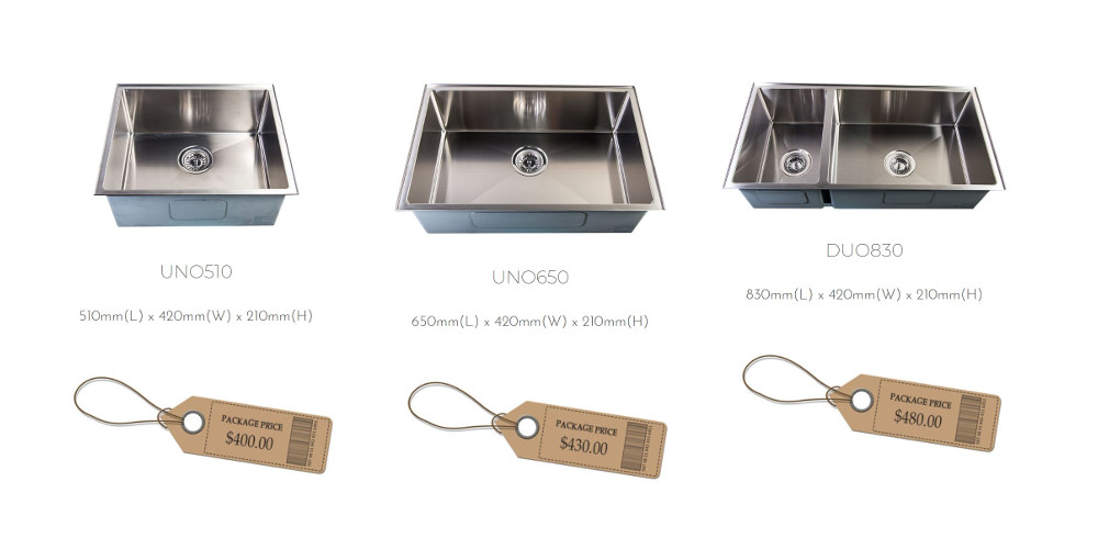 Aura Sink Pricing and Available Sizes