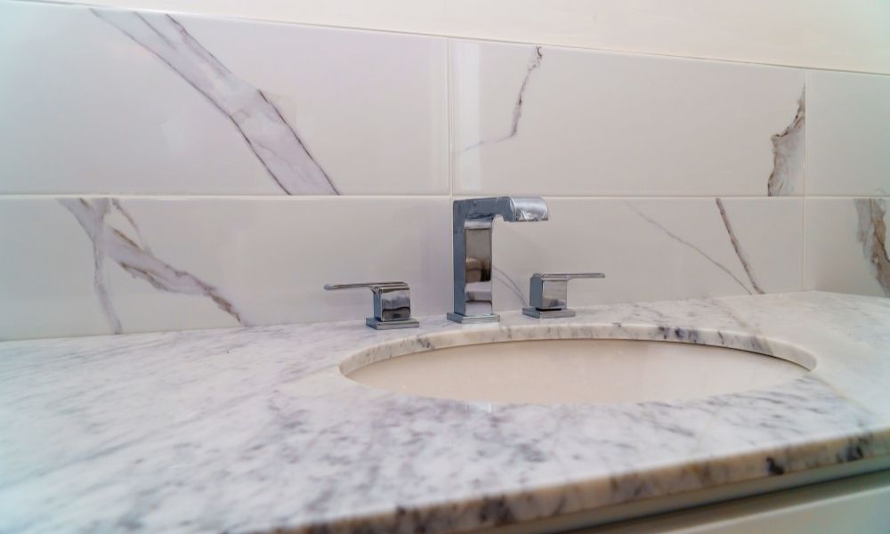 Stylish stone bathroom countertop