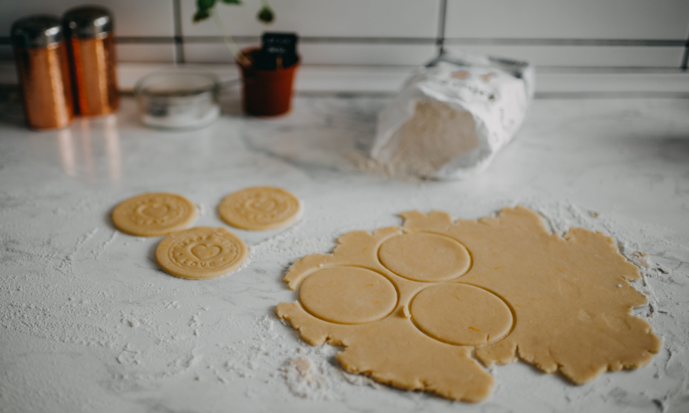 Baking cookies on the countertop