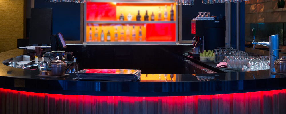 Sleek quartz bar countertop