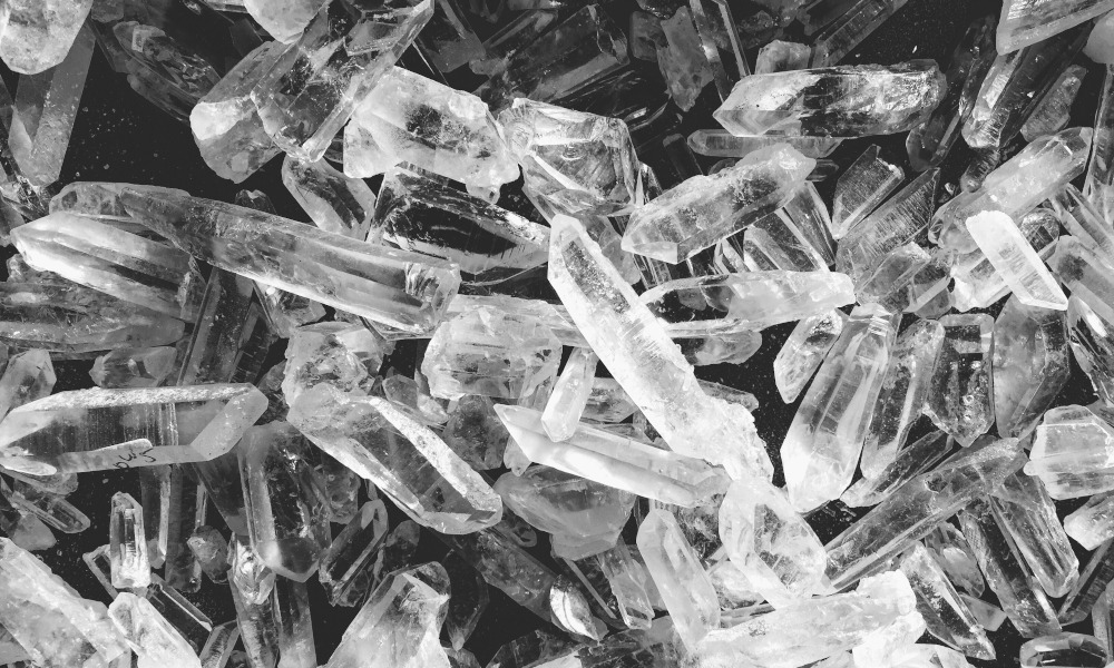 White quartz crystals