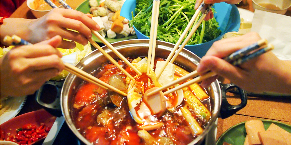 Hotpot party for Chinese New Year reunion meal