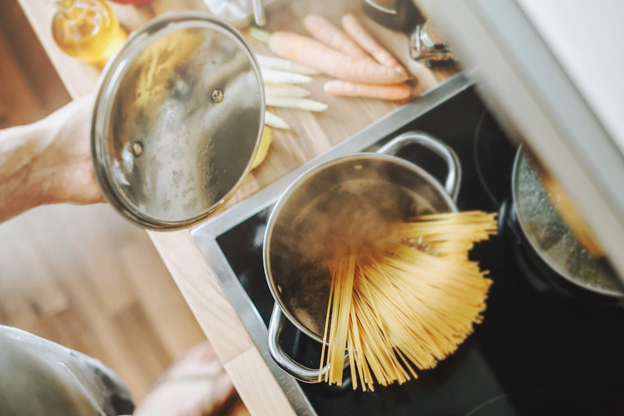 cooking on kitchen stove