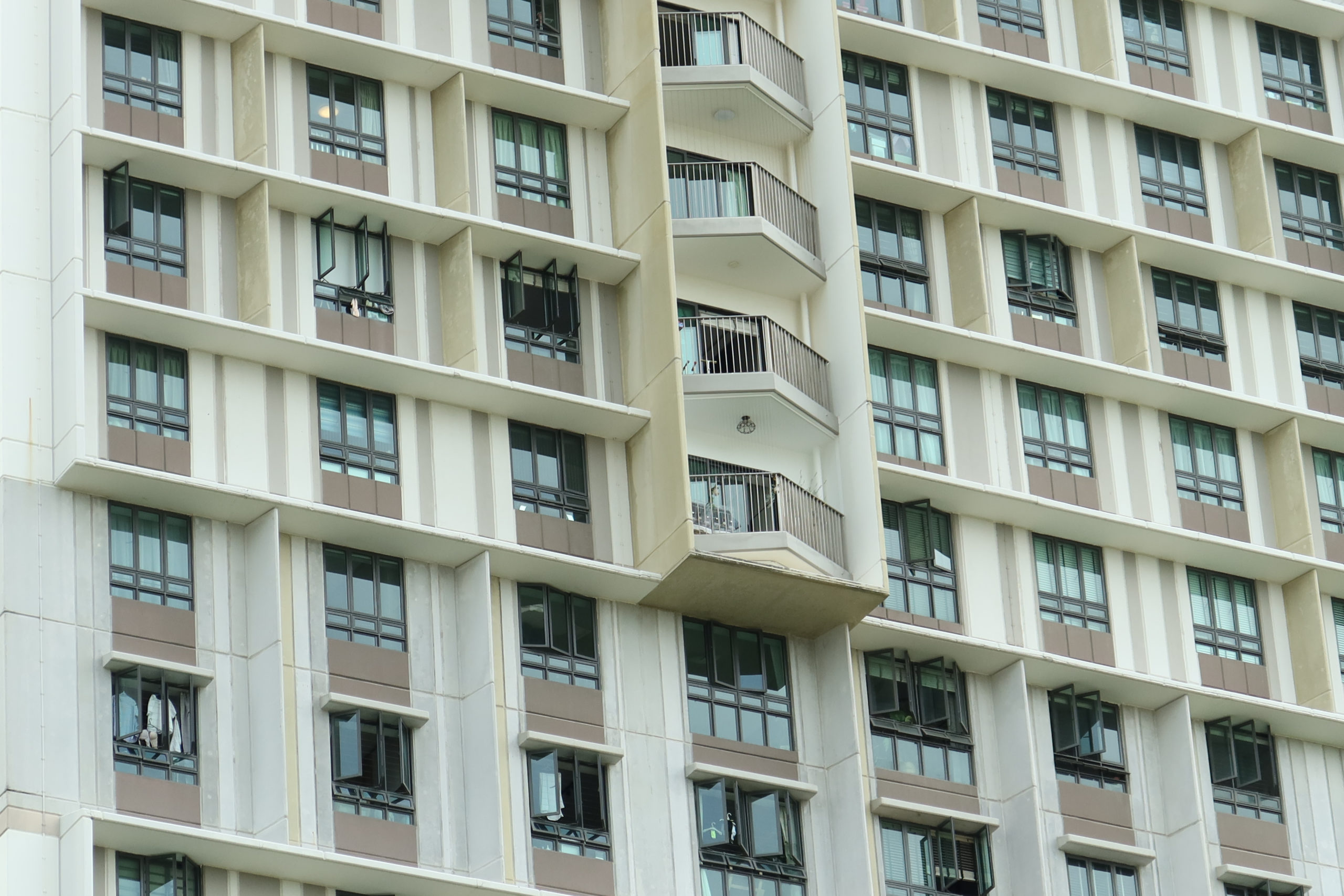detail shot of singapore residential buildings ,