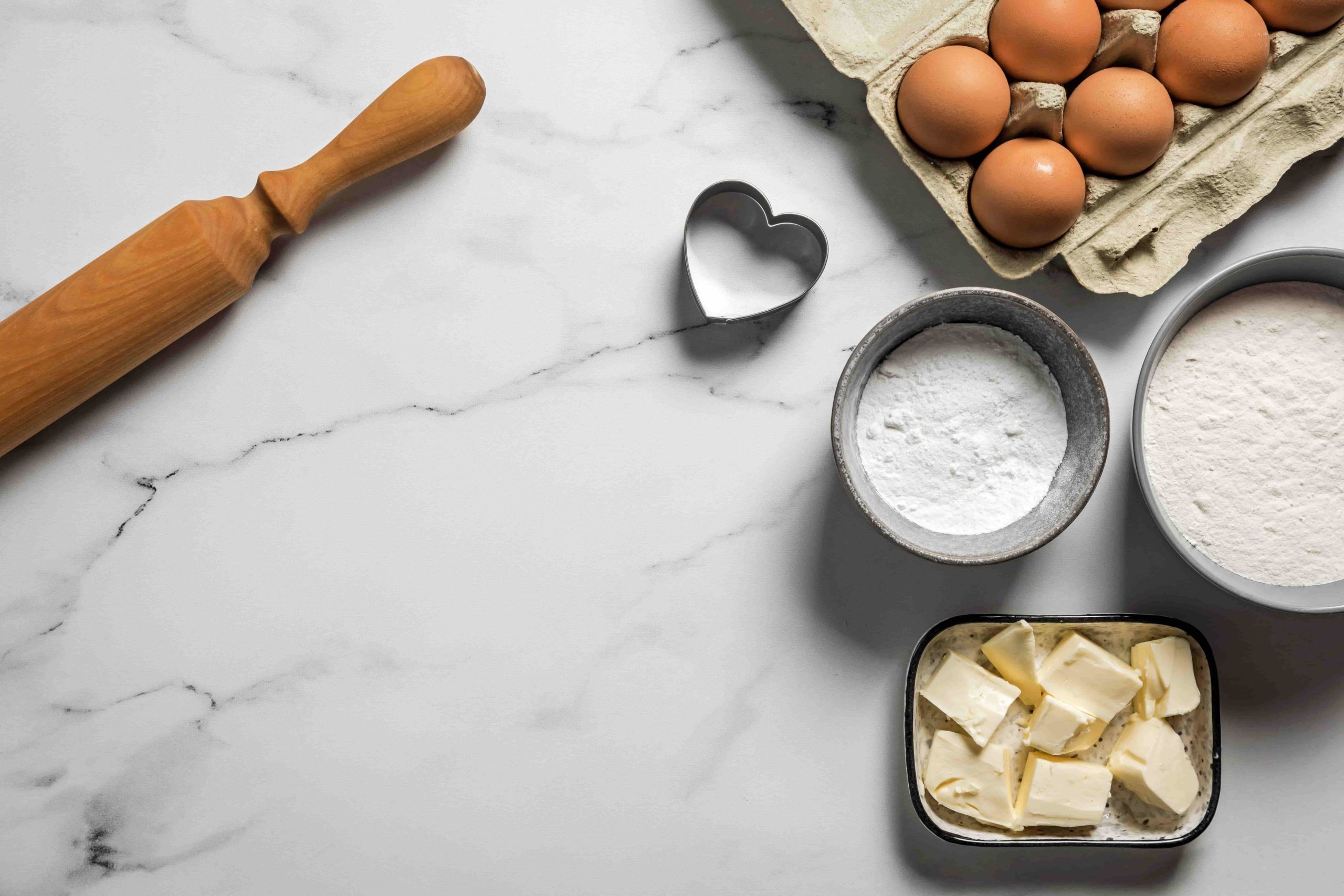 marble countertop kitchen baking