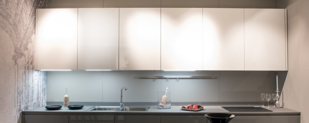 Modern overhead kitchen cabinets for organising kitchen supplies