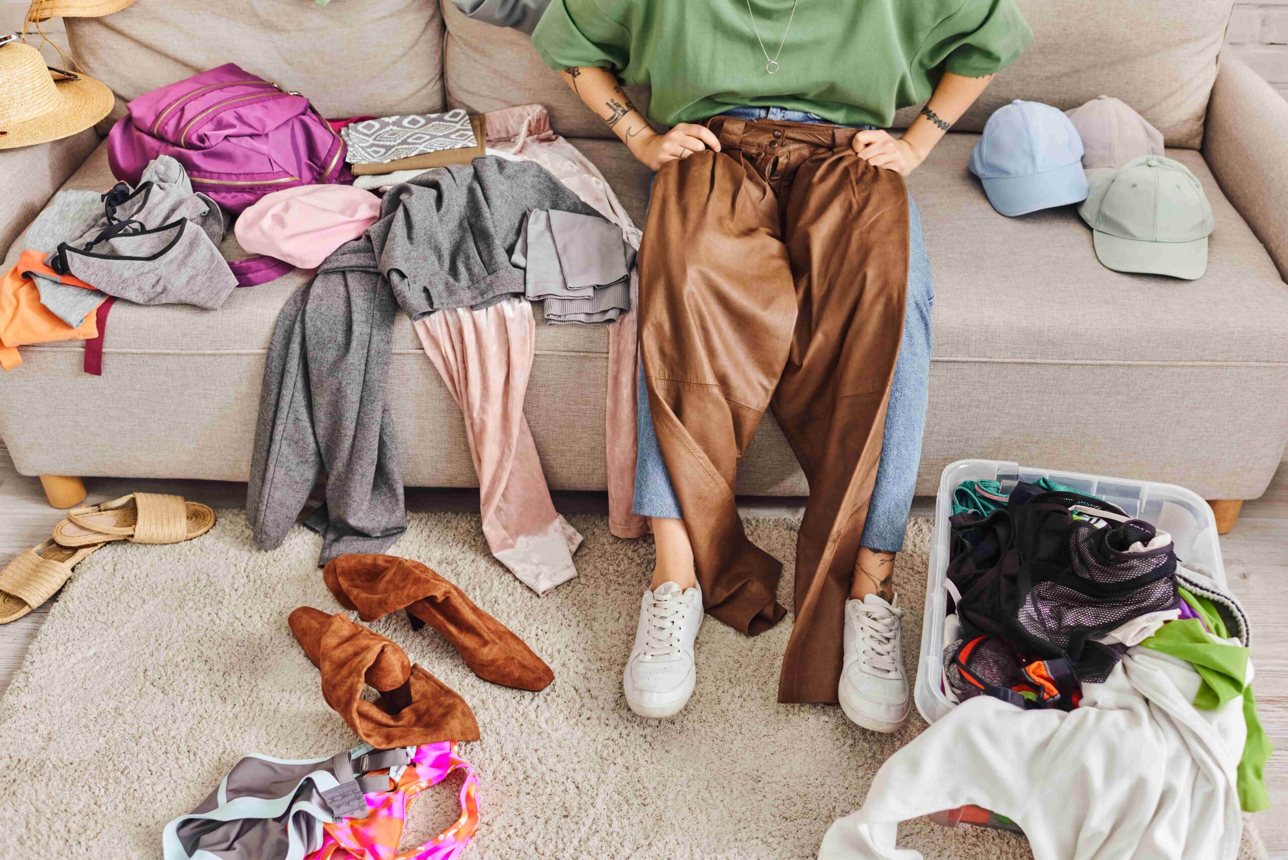 cluttered home mess clothes