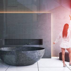 how to use stone in your bathroom