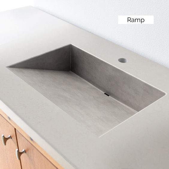 integrated sink made from concrete